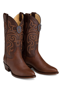 Brown Sharkskin Cowboy Boots J-Toe
