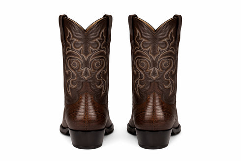 Brown Lizard Boots Snip Toe