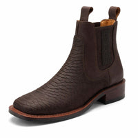 Brown Python Print Short Cowboy Boots