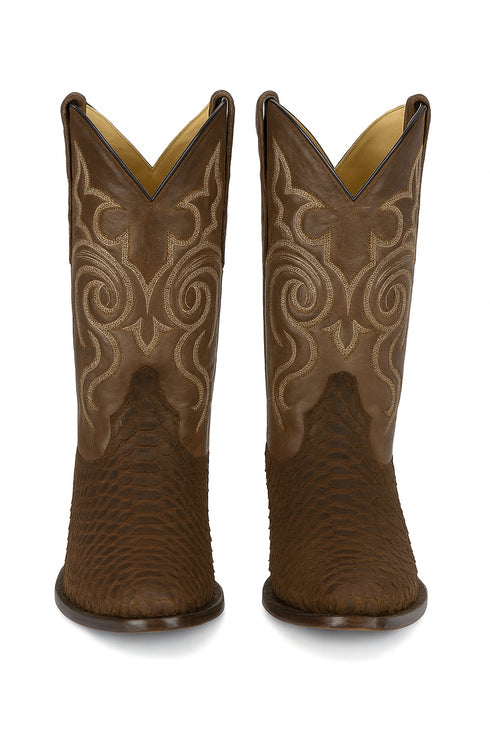 Brown Snakeskin Western Boots