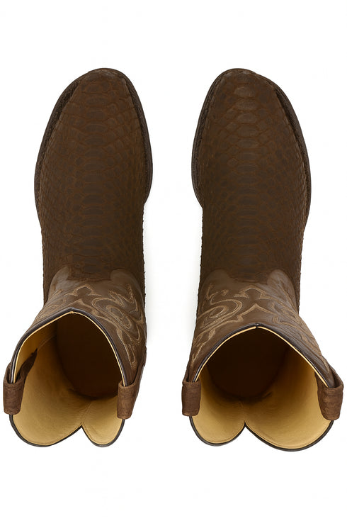 Brown Snakeskin Western Boots