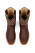 Brown Square Toe Smooth Ostrich Cowboy Boots