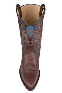 Brown Sharkskin Cowboy Boots J-Toe