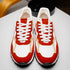 Zelli Bruno Goat Suede and Calfskin Trainer Sneaker in Rust & Taupe