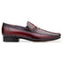 Belvedere Bruno Burgundy Genuine Ostrich Leg and Italian Calf Dress Loafer Shoes