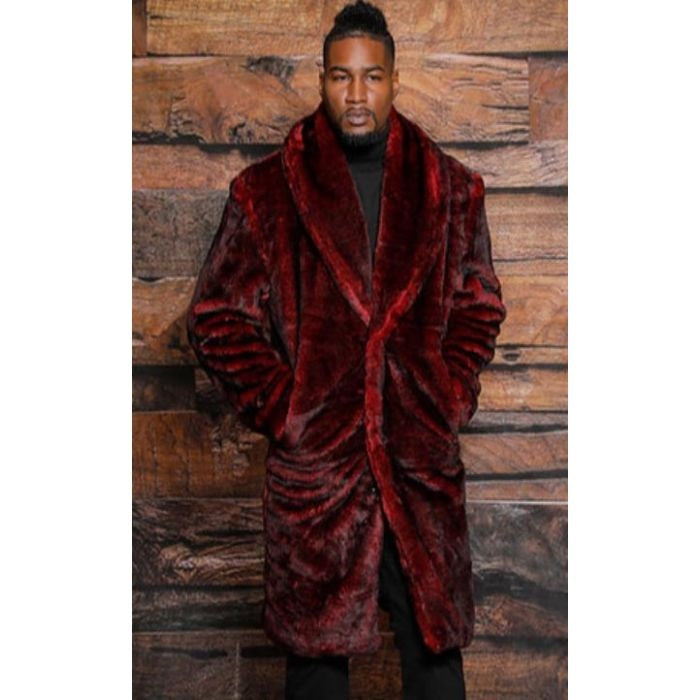 Lakeland hot Brown Olive Rust Wool Tweed Vintage Faux Fur Lined Men's Coat 46 L