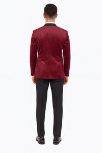 Burgundy Velvet Double Breasted Tuxedo Jacket – Wedding & Prom