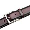 Mezlan Classic Calfskin Patina Belt Burgundy