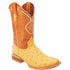 Mens White Diamond Boot Buttercup Boots Ostrich Print Square Toe