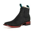 Los Altos Women's Boot Wide Square Toe Nobuck Black Leather Sole - Nobuck Black