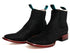 Los Altos Women's Boot Wide Square Toe Nobuck Black Leather Sole - Nobuck Black