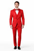 Classic Red Shawl Lapel Tuxedo for Men | 1-Button 4-Piece Suit