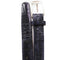 Men's Belvedere Genuine Caiman Crocodile Dress Belt in Navy Blue