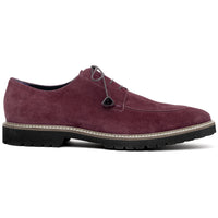 Zelli Campo Sueded Goatskin Blucher Lace-up Shoes in Bordeaux