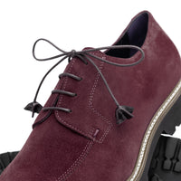Zelli Campo Sueded Goatskin Blucher Lace-up Shoes in Bordeaux