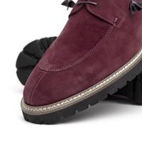 Zelli Campo Sueded Goatskin Blucher Lace-up Shoes in Bordeaux