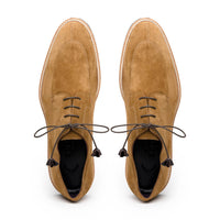 Zelli Campo Suede Goatskin Blucher Lace-up Shoes in Tobacco