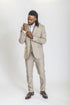 Caravelli Suit - Designer Caravelli Jacket and Pants in Color Solid Beige