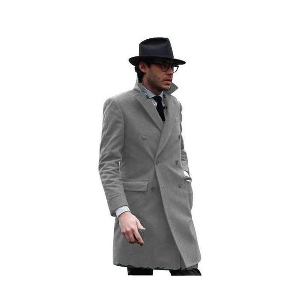 Mens Driving Coat - Mens Carcoat - Gray Wool Coat