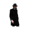 Men's Driving Coat - Men's Car coat - Black Wool Coat