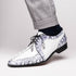 Marco_Di_Milano Caribe White Leather Sneakers - "Newspaper" Accent
