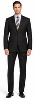 Carlo Lusso Black Two-button Poly Blend Suit