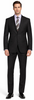 Carlo Lusso Black Two-button Poly Blend Suit