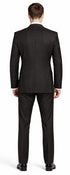 Carlo Lusso Black Two-button Poly Blend Suit