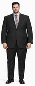 Carlo Lusso Black Two-button Poly Blend Suit