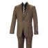 Carlo Lusso Brown Two-button Poly Blend Suit