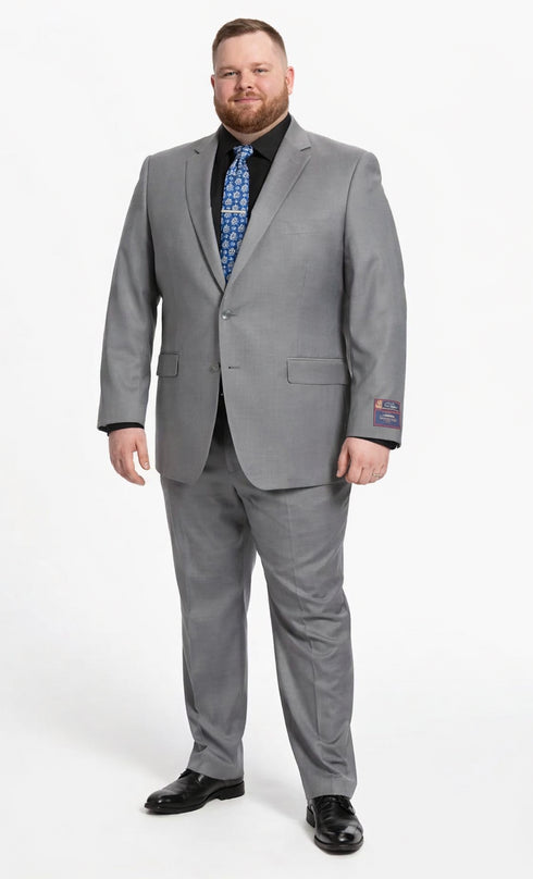 Carlo Lusso Medium Gray Two-button Poly Blend Suit