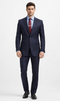 Carlo Lusso Navy Two-button Poly Blend Suit