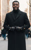 Men's Black Single Breasted Full Length Top Coat Seattle
