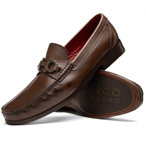 Marco Di Milano Cassarano Brown Men's Calfskin Leather Loafers