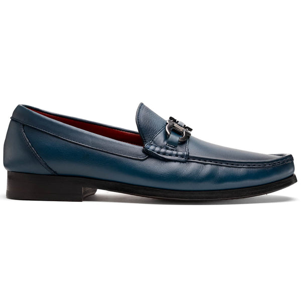 Marco Di Milano Cassarano Men's Calfskin Leather Loafers Navy