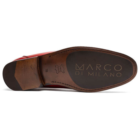 Marco Di Milano Cassarano Red Men's Calfskin Leather Loafers