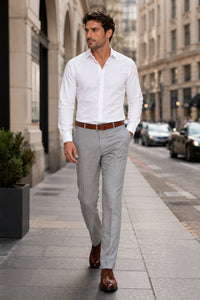 Casual Linen Suit Pants for Men – Breathable Beach Wedding Summer Trousers