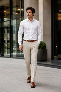 Casual Linen Suit Pants for Men – Breathable Beach Wedding Summer Trousers
