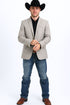 Western Blazer - Saco Para Hombre - Mens Double Button Western Beige Blazer