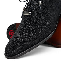 Marco Di Milano Rimini Black Genuine Stingray Exotic Lace-Up Dress Shoes - view 4