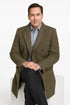 Mens Long Herringbone Wool Overcoat – Classic Double-Breasted Winter Topcoat