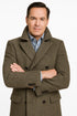 Mens Long Herringbone Wool Overcoat – Classic Double-Breasted Winter Topcoat