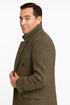 Mens Long Herringbone Wool Overcoat – Classic Double-Breasted Winter Topcoat
