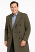 Mens Long Herringbone Wool Overcoat – Classic Double-Breasted Winter Topcoat