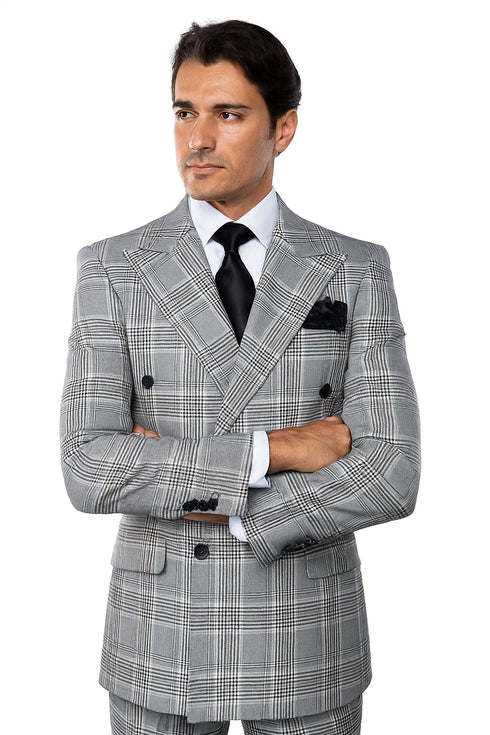 Classic Fit in Black and White Plaid Color by Rossiman