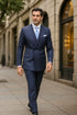 Navy with White Pinstripe Fabric
