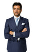 Navy with White Pinstripe Fabric