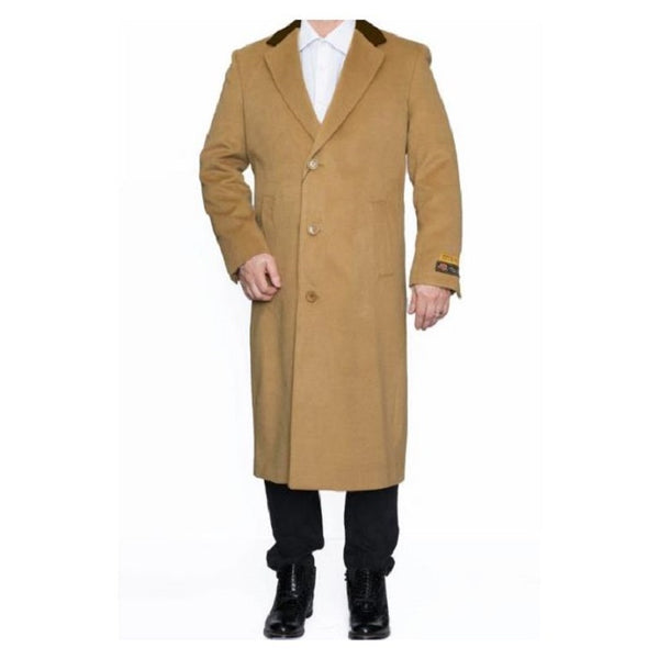 BLACK WOOL AND CASHMERE FULL-LENGTH COAT