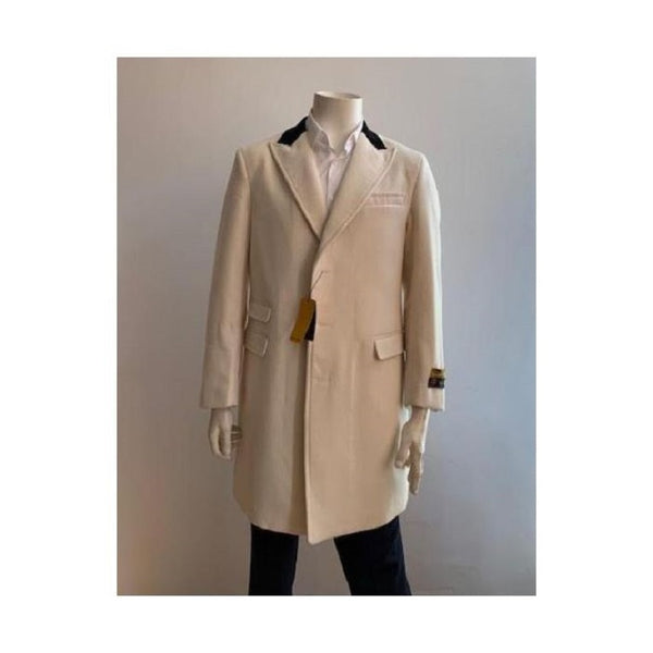 Chesterfiled Overcoat - Chesterfiled Three Qurter Mens Coat Wool Cashmere Topcoat By Alberto Nardoni cream