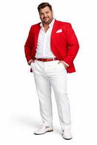 Christmas Red Prom Outfit Best Inexpensive ~ Cheap ~ Discounted Blazer Suit Jacket For Affordable Big Sizes Affordable Sport Coats Sale Include White Shirt & White Pants